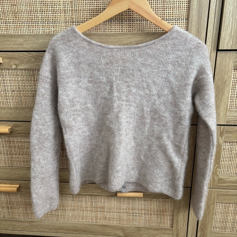 La Maille Sezane Women's Soft Gray/Cream Cardigan Sweater Size Small - Picture 4 of 5